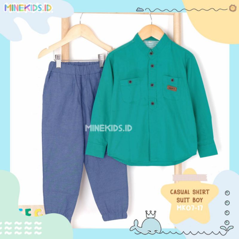 uandme.id / setelan anak cowo / setelan anak minekids / kemeja anak laki-laki