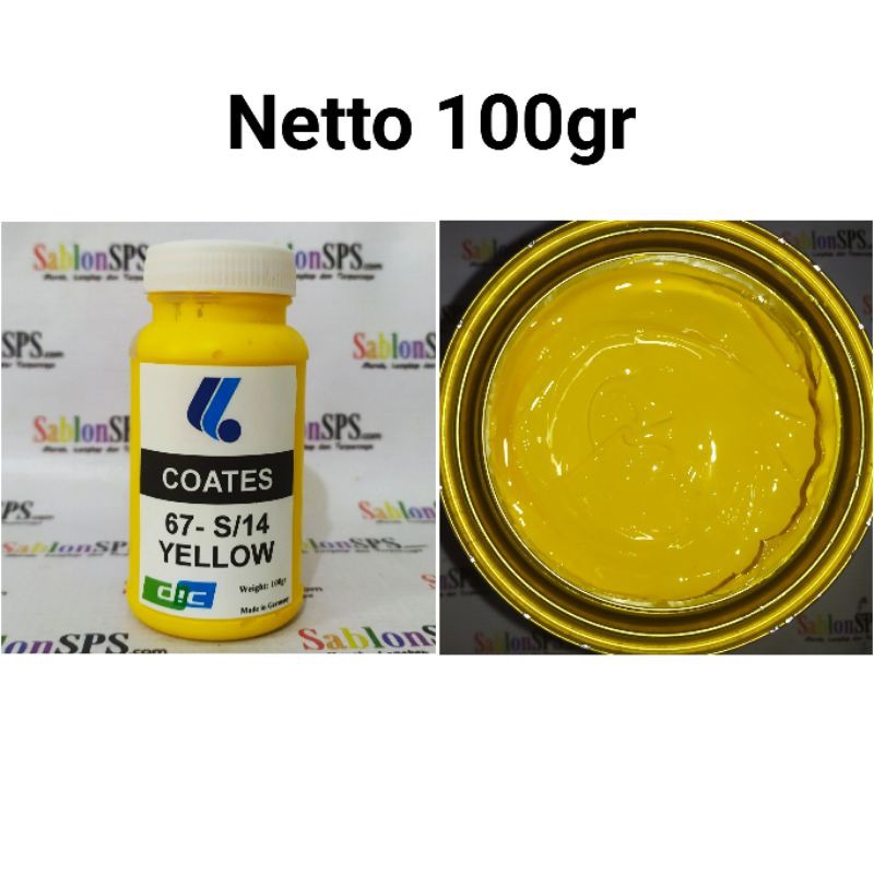 TINTA SABLON GELAS COATES 67 - S/14 KUNING YELLOW 100GR