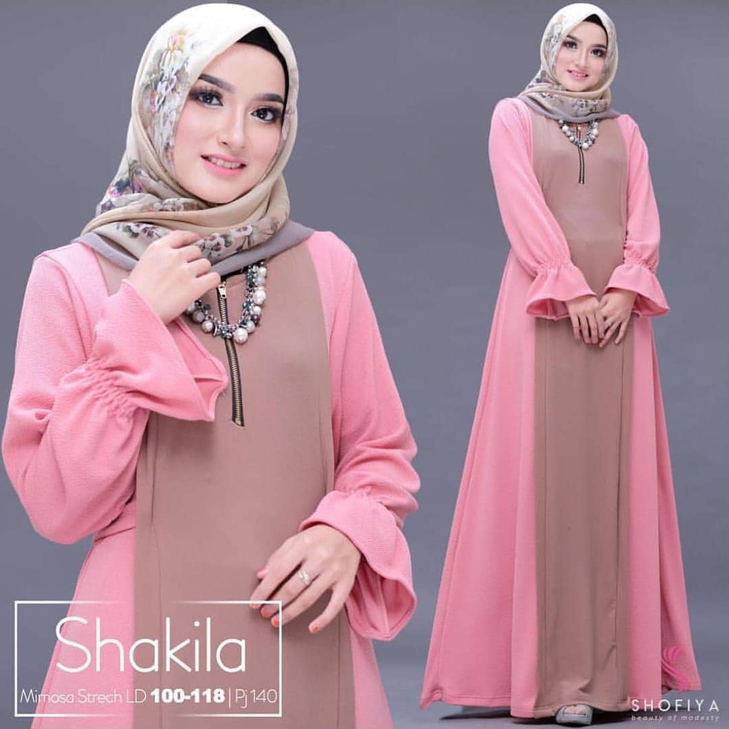 Baju Dress SHAKILA DRESS Gamis Dress Maxi Setelan Muslim Wanita Hijab Terbaru Termurah baju hamil
