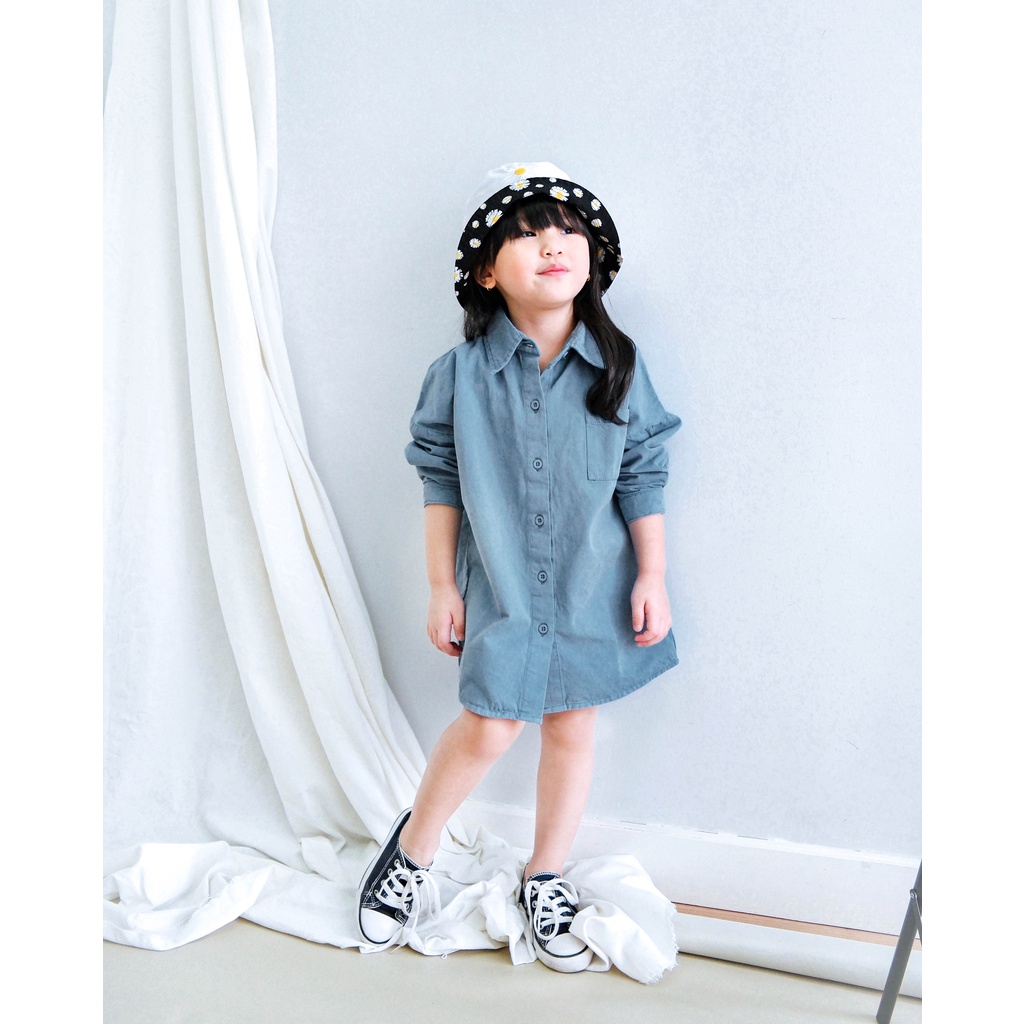 DAGESTAN DRESS | Kemeja Oversized Anak | Dress Kemeja Anak | Kemeja Anak Perempuan | Kemeja Denim Anak