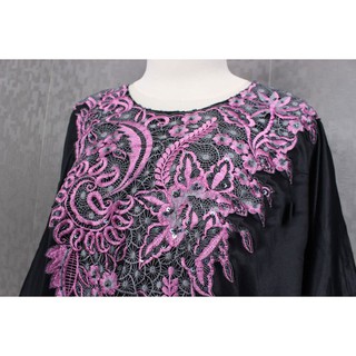  Baju  Kaftan ungu  satin Warna  hitam Wanita  Terbaru Shopee 