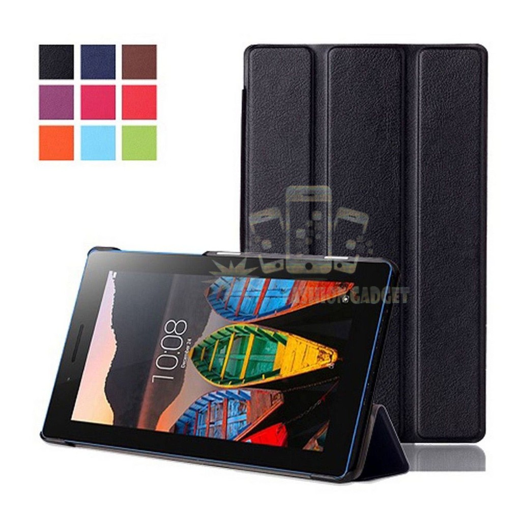 Flip cover Lenovo Tab 3 Ukuran 7.0 Inch Essential PB-710L / PB 710L Sarung / Leather Case / Casing