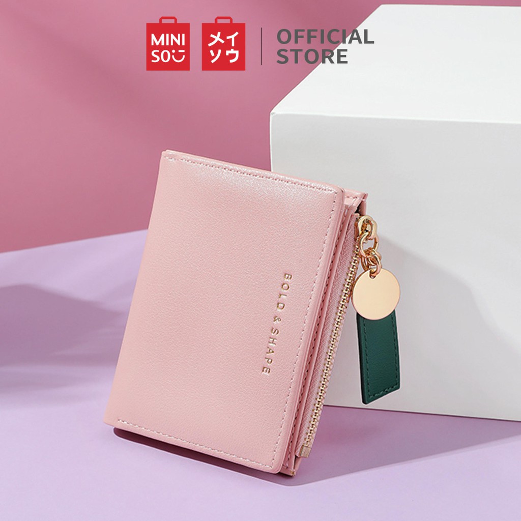 MINISO Dompet Wanita Pendek  Zipper  Ritsleting Liontin 