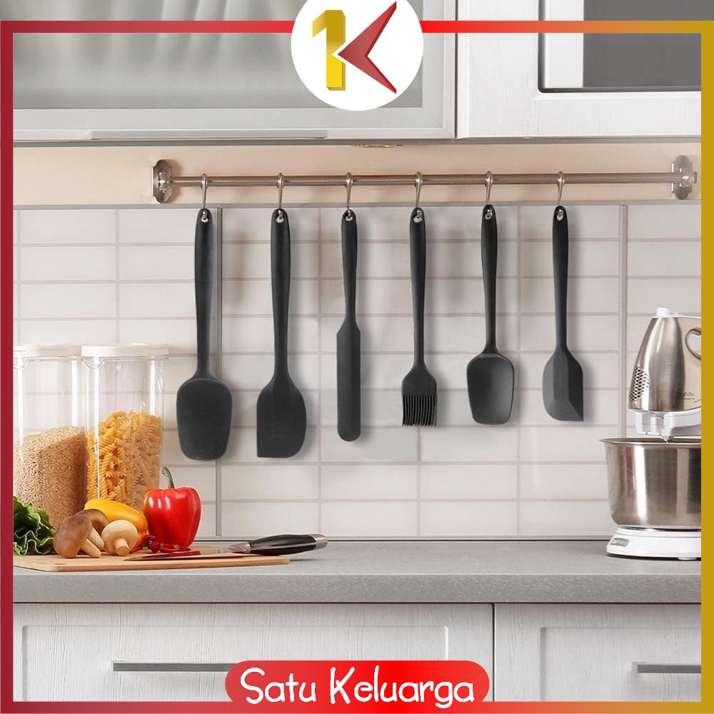 SK-C276 Spatula Silikon Tahan Panas Set 6IN1 Sutil Silicone Set Lengkap / Peralatan Dapur Kitchen Tool / Kitchen Utensil Set-4