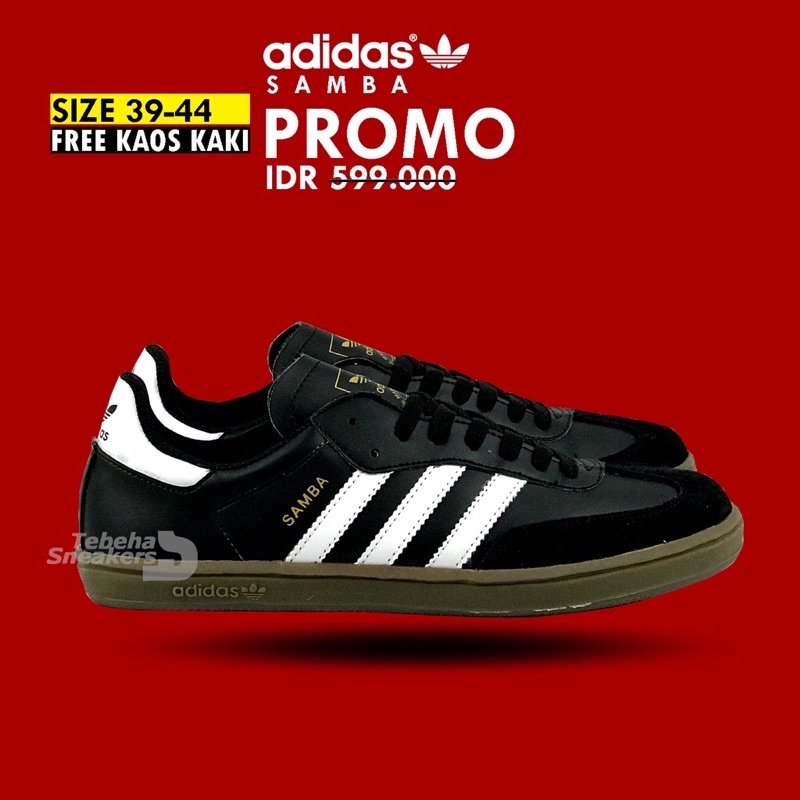 COD SEPATU ADIDAS SAMBA BLACK WHITE OG CLASSIC PREMIUM QUALITY BNWB FREE KAOS KAKI 100% GRADE ORIGIN