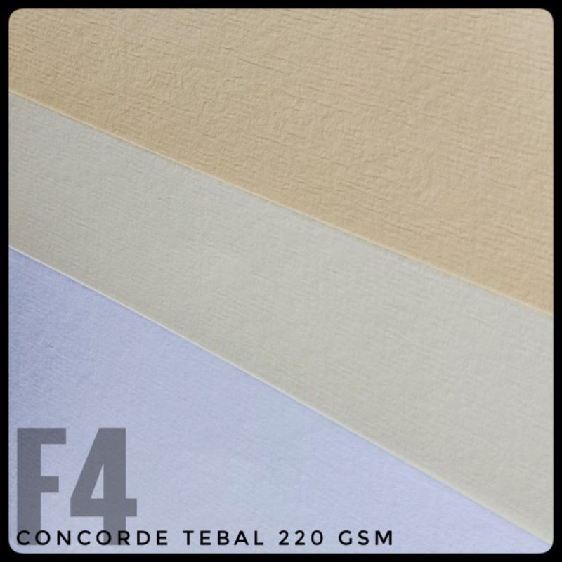 

KERTAS CONCORDE TEBAL 220 GR UK F4 / FOLIO 21,5 CM x 33 CM ( ISI 50 LEMBAR )