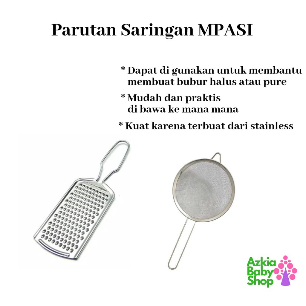 Saringan Parutan MPASI Bayi Stainless saringan parutan mpasi bayi peralatan makan anak