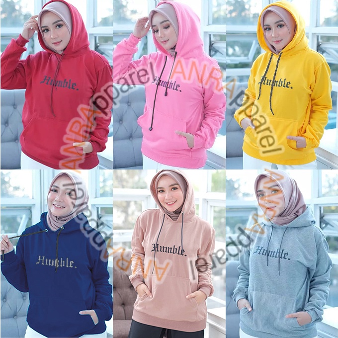 HUMBLE HOODIE WANITA - Jaket Hoodie Jumper Humble Polos - Bahan Fleece