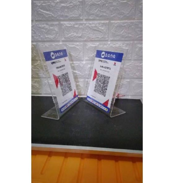 

[KODE PRODUK ECYVB6397] STAND AKRILIK A5 QR CODE SCAN TEMPAT BROSUR TENT CARD A5 MODEL L