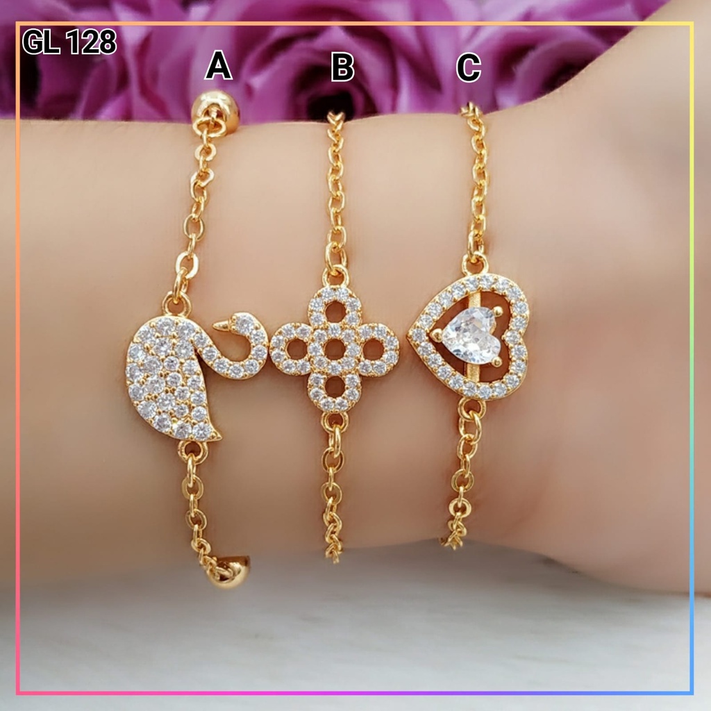 Gelang xuping gelang dewasa jurai angsa simple perhiasan lapis emas gold GL 128