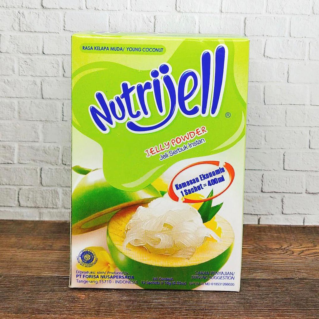 

NUTRIJELL EKONOMIS BOX JELLY POWDER JELI SERBUK INSTAN RASA KELAPA MUDA 12X10GR BOX