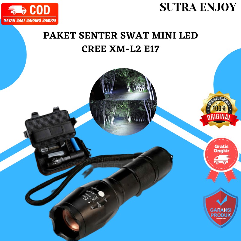 PAKET SENTER SWAT MINI LED CREE XM-L2 E17 - SENTER / SENTER SWAT POLICE TAFFWARE