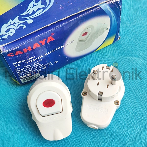 Steker Lampu Cahaya SC-328 - Colokan Listrik dengan Saklar Lampu Cahaya - Colokan dengan Saklar Lampu