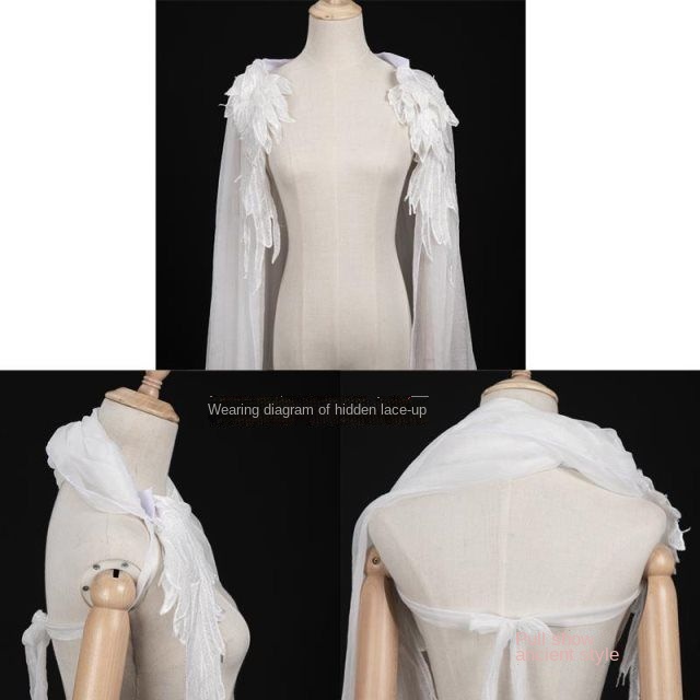 Pull show ancient style cloak robe Hanfu accessories all-match White elegant men's and women's same