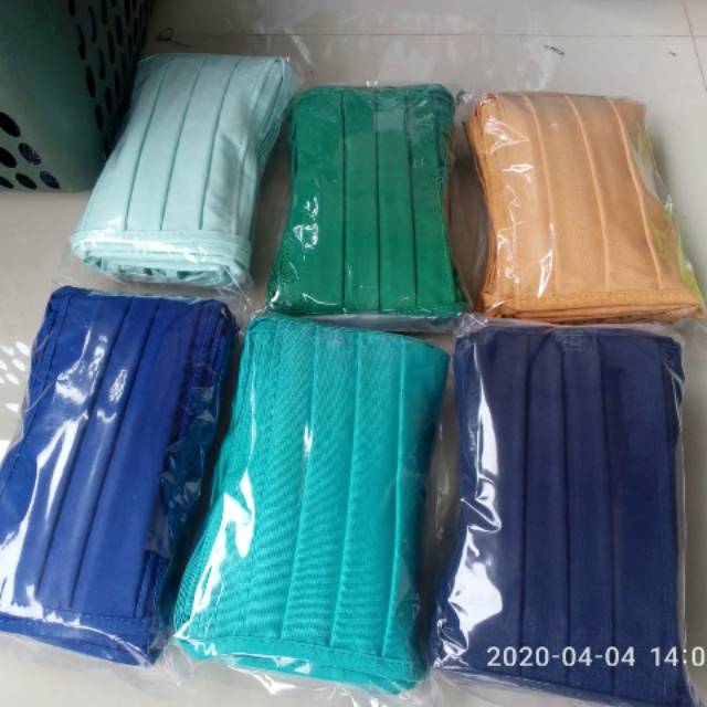 TERLARIS MASKER TALI KAIN OXFORD LUSINAN 12pcs