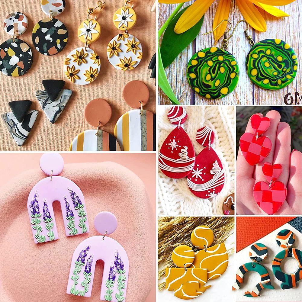 Preva 118pcs Pemotong Tanah Liat Polimer Handmade Kartu Anting Cetakan Kue Plastik