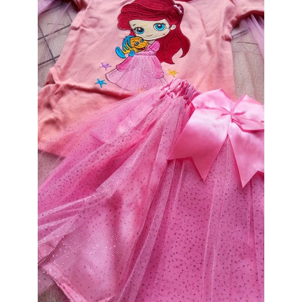 SETELAN BAJU PESTA ANAK CEWEK ROK TUTU + KAOS SAYAP 3-5 TAHUN / SETELAN ROK TUTU SAYAP PRINCESS ANAK PEREMPUAN 3 4 5 TAHUN