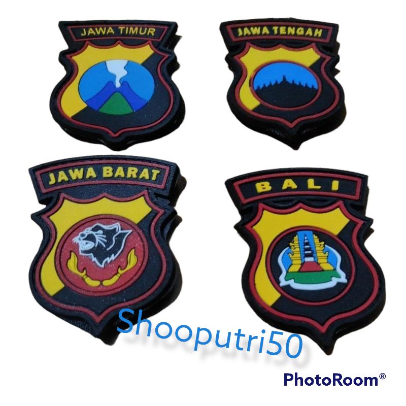 Emblem karet patch rubber logo POLDA JAWA dan BALI