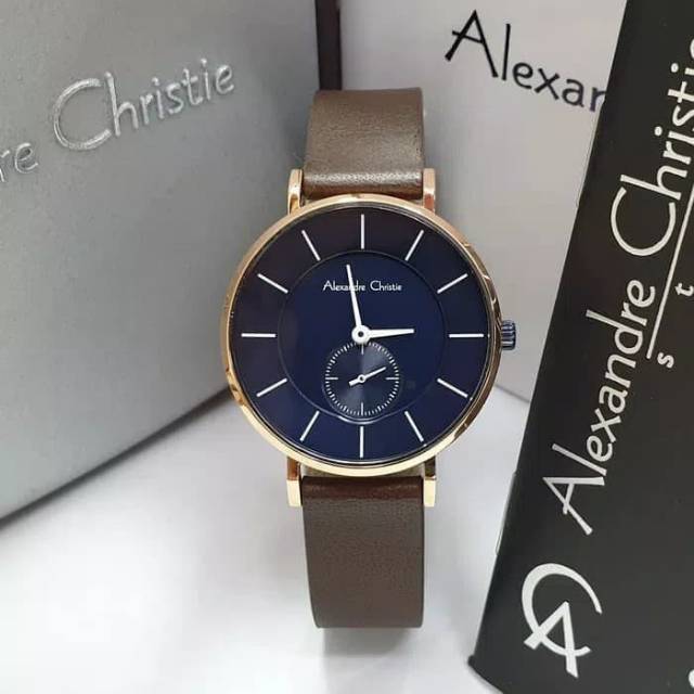 ALEXANDRE CHRISTIE AC8484 AC 8484 BLUE ROSEGOLD JAM TANGAN WANITA ORIGINAL