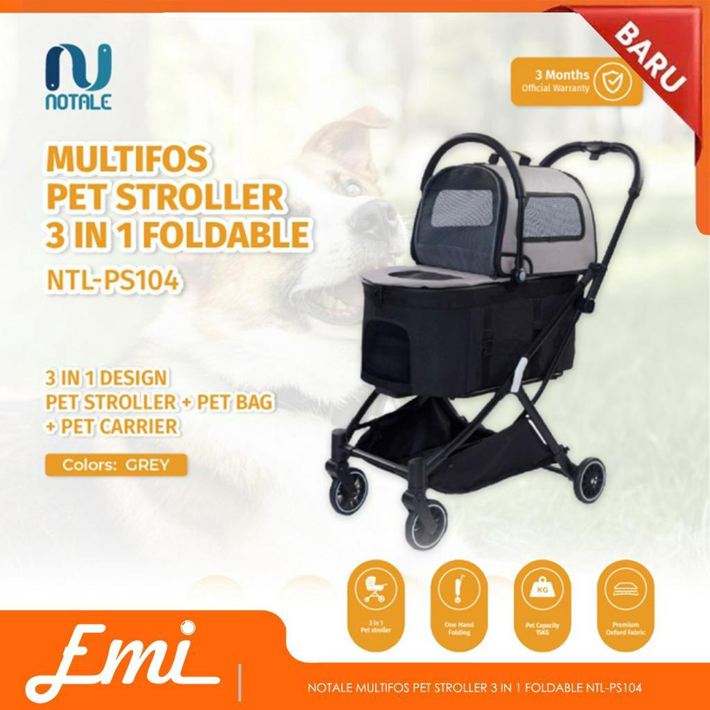 Notale Multifos Pet Stroller 3 in 1 Foldable NTL-PS104 (PC200) Hewan Kucing Anjing