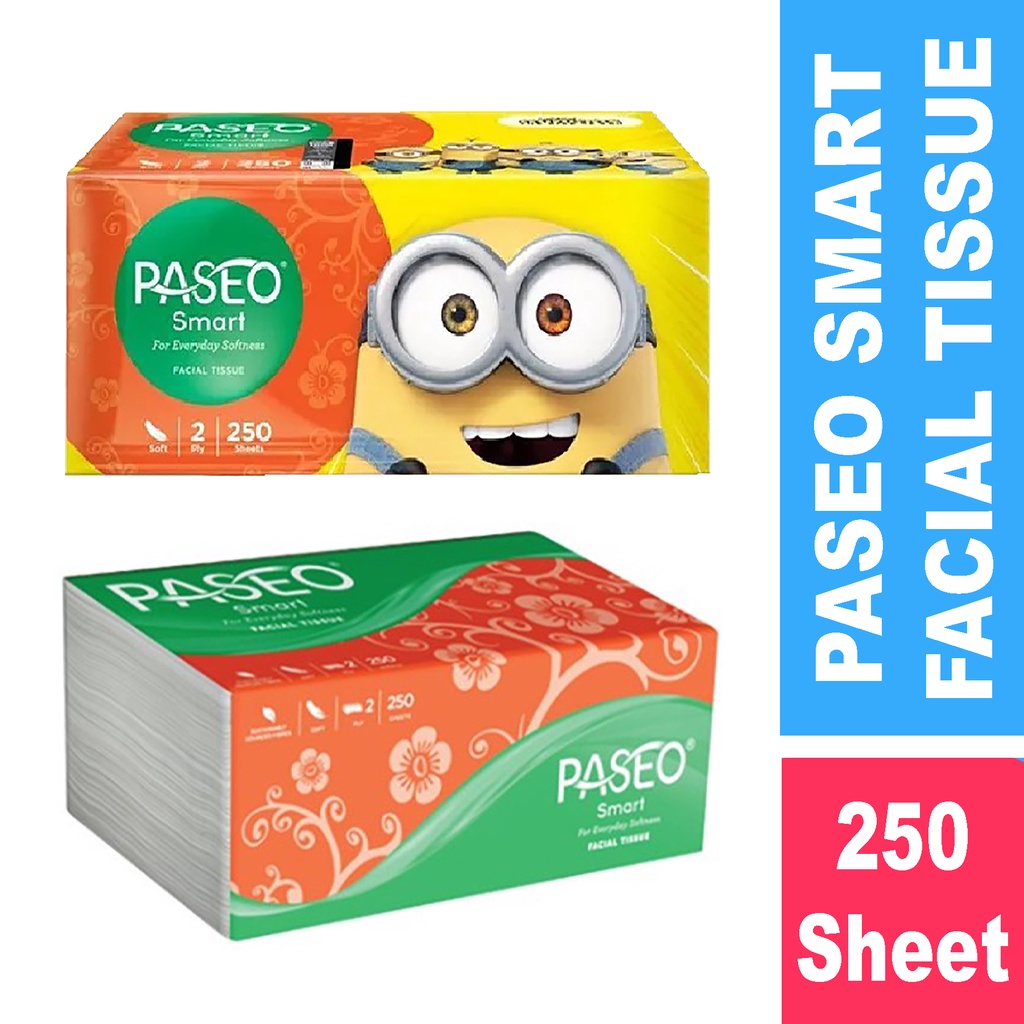 Bisa COD Tisu Tissue Paseo Smart Tissue Wajah 250 Sheets 2 Ply
