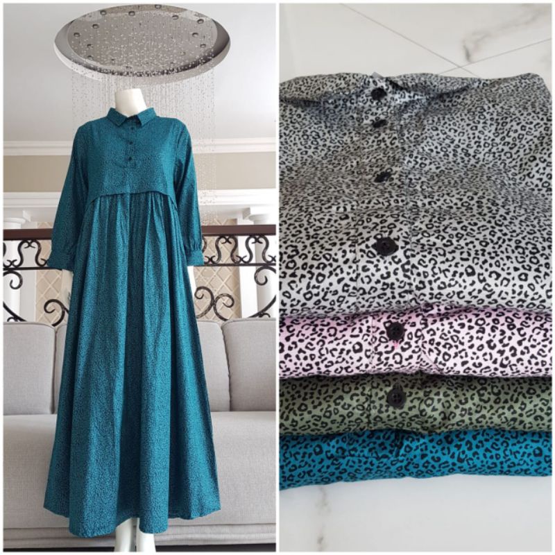 Gamis Katun Jepang motif abstrak  ori By Edness Kayla