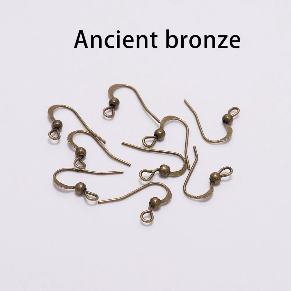 100Pcs 19*18mm Earring Components Hooks Twist Silver Gold Bronze Ear Hook Clasps Earring Wires Findings For DIY Jewelry Making