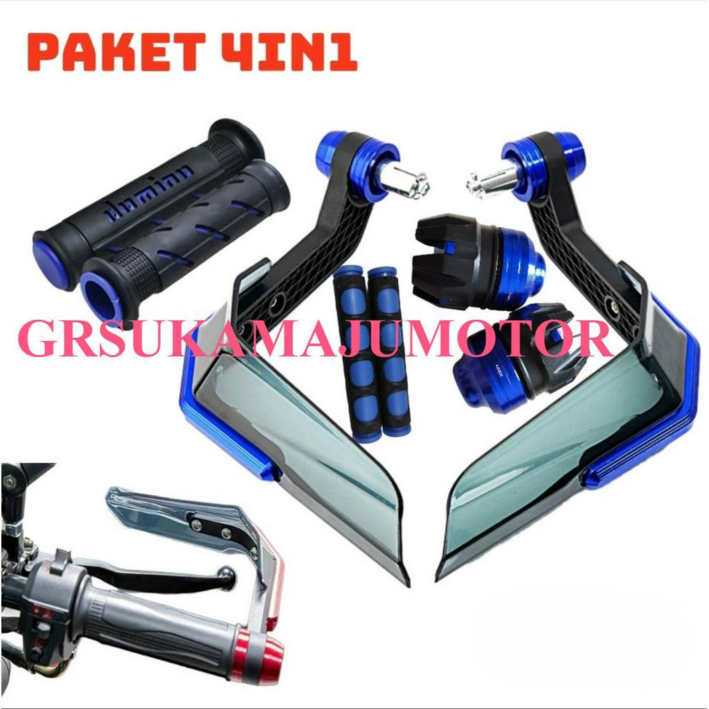 PROGUARD ALMINI SUPERMOTO + GRIP SISIK + KARET HANDLE + JALU AS NAGA CUSTOM HANDGUARD KLX150 CRF150 
