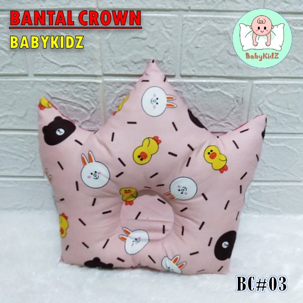 Bantal Bayi Anti Peyang Mahkota Crown Motif Karakter