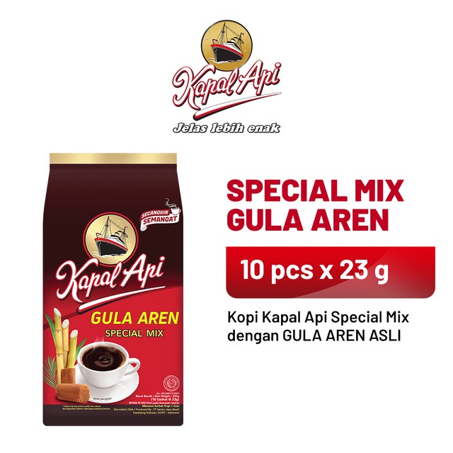 Promo Harga Kapal Api Kopi Bubuk Special Mix Gula Aren per 10 sachet 23 gr - Shopee