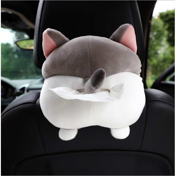 NEW BUTTT Tempat Tisu Tissue Mobil SHARK CORGI dan KUCING gantung belakang Jok dan Armbox