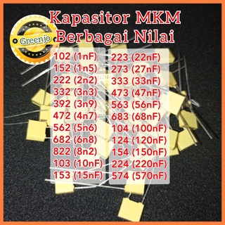 Kapasitor MKM 102 103 104 222 392 223 393 224 274 474 105 100V dll Capacitor Metal Film