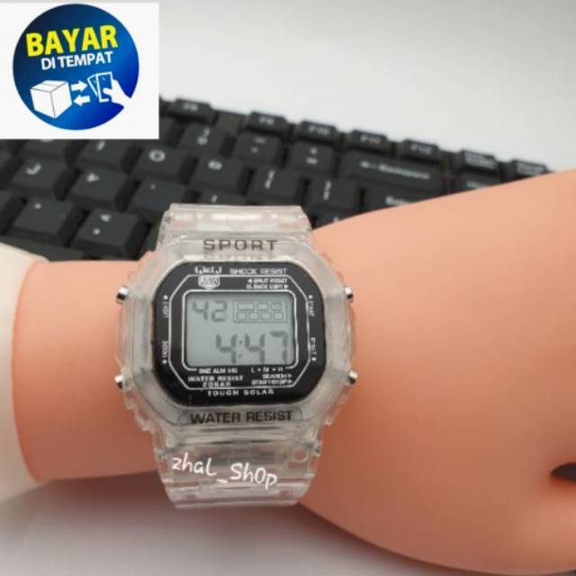 JAM TANGAN PRIA WANITA C SHOCK Q&Q HITAM PUTIH
