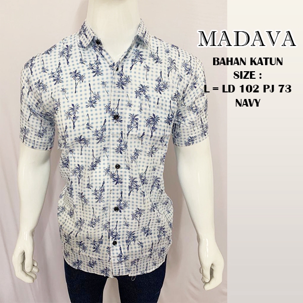 Kemeja Pria Mandava motif asli Allsize