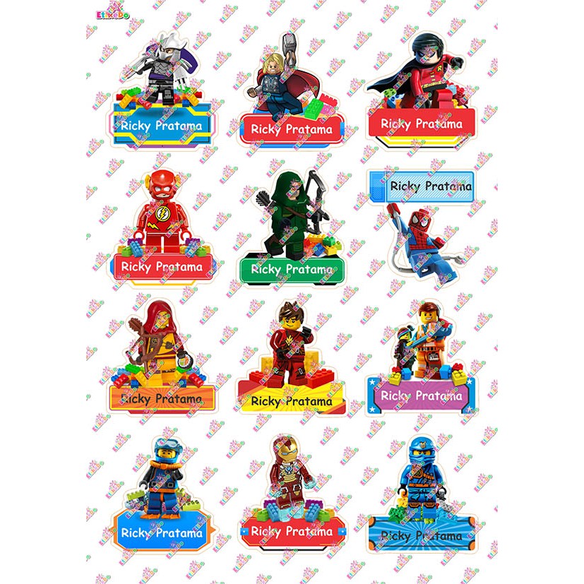 

LABEL NAMA LEGO 48 STIKER - ANTI AIR/ROBEK/LUNTUR -4 Nama LG2L4