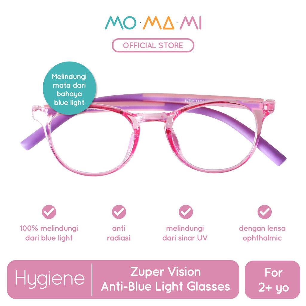 Momami Kids Zuper Vision Anti-Blue Light Glasses - Kacamata Anti Radiasi Anak