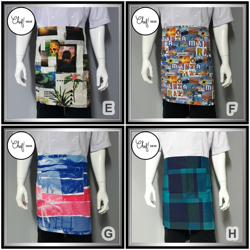 Chef Wear Apron / Celemek Pendek Corak