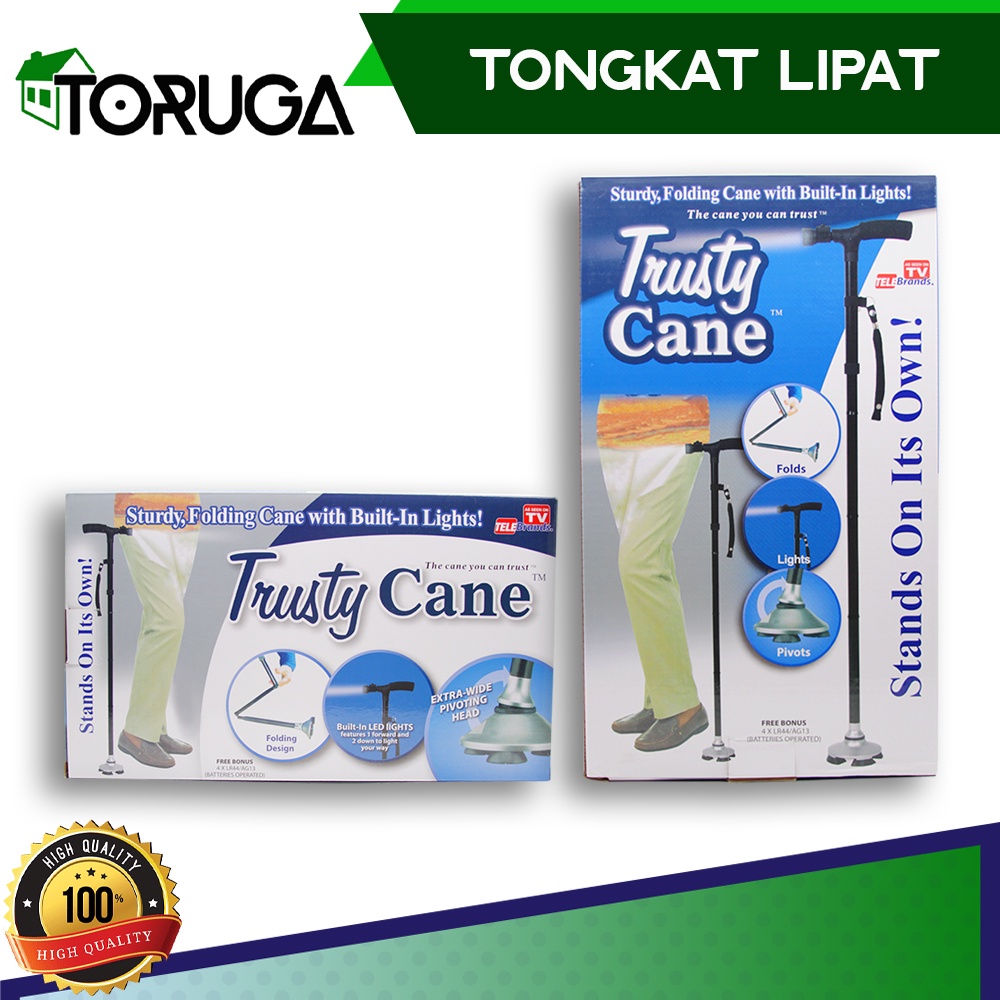 Trusty cane alat tongkat bantu jalan manula lipat lampu led