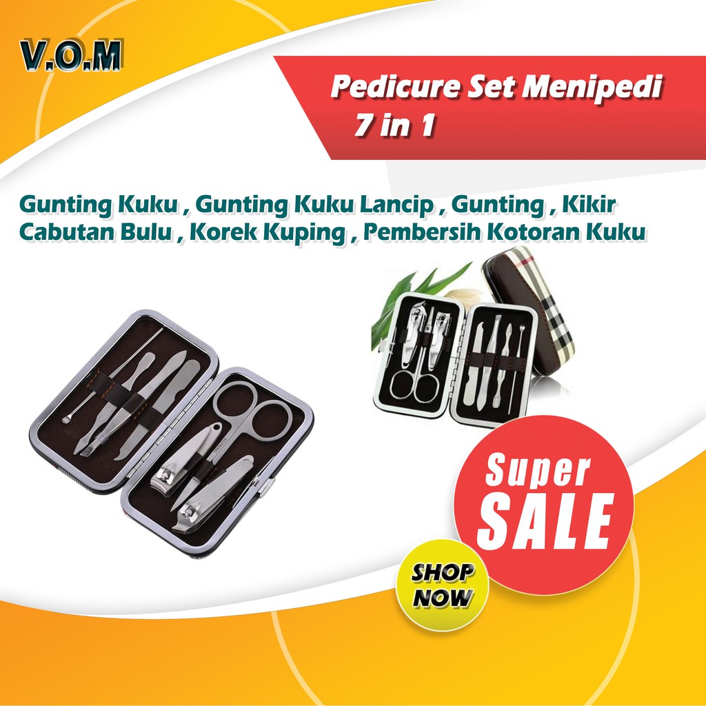 VOM 0402 Pedicure Set Menipedi 7 in 1 / Gunting Kuku