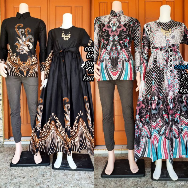 KEMEJA PRIA LENGAN PANJANG M L XL | GAMIS BATIK SARIMBIT JUMBO | COUPLE BATIK TERBARU 2021