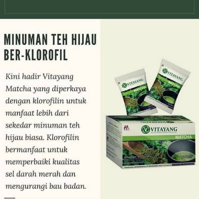 (PROMO 3BOX) Vitayang Matcha KK Indonesia Minuman Teh Hijau Ber Klorofil Bisa Mengurangi Bau Badan