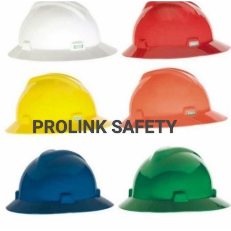 HELM SAFETY FULL BRIM 6 WARNA FASTREK PUTAR TALI DAGU DAN STICKER