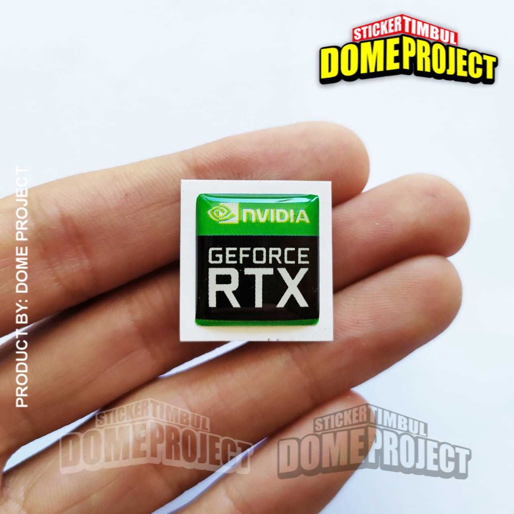 NVIDIA GEFORCE RTX KOTAK STIKER EMBLEM TIMBUL 3D RESIN AKSESORIES PC GAMING DAN LAPTOP GAMING