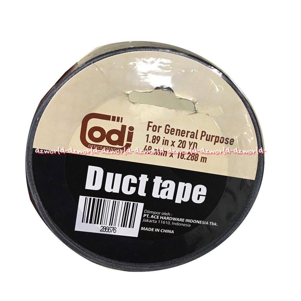 Odi Duct Tape Black Isolasi Lakban Warna Hitam Memiliki Daya Rekat Kuat 18.258 Meter