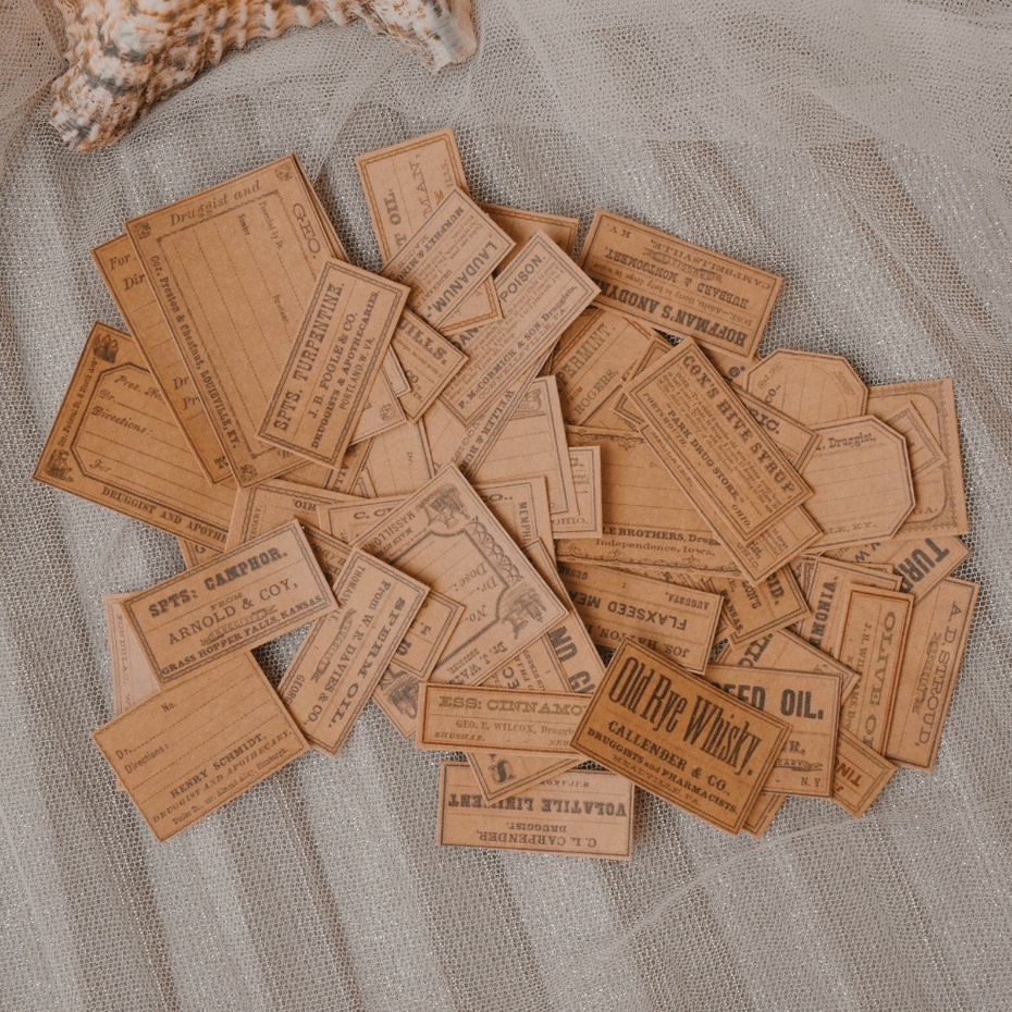 

[48pcs] Stiker Kraft Old Vintage Retro Paper Untuk Dekorasi Jurnal Scrapbook by Starrynight