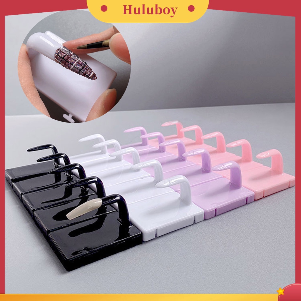 Huluboy Huluboy♡ 5pcs / Set Stand Holder Display Kuku Palsu Untuk Latihan Manicure