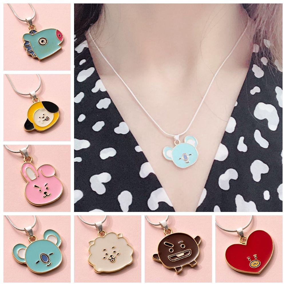 R-flower BTS Kalung Fashion Lovely Charms Pria Wanita Unisex BT21 Jewelry