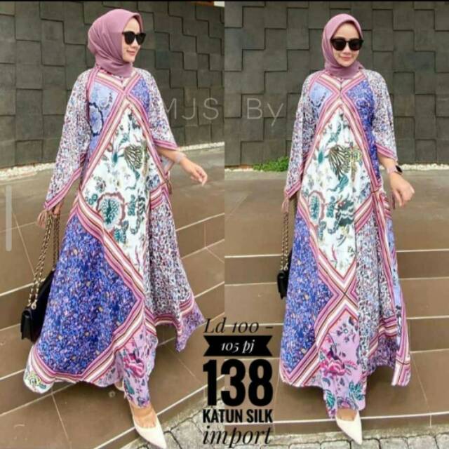 Dress import original BKK material katun silk import