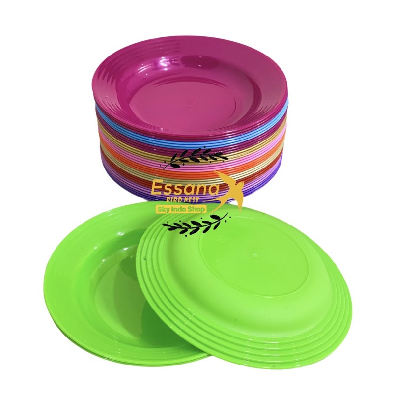 Piring Makan Bulat Plastik 9inch ( Promo Beli 12pcs Gratis 1 Sendok Kayu ) Terlaris Termurah Berkualitas ( 1pcs ) claris-2