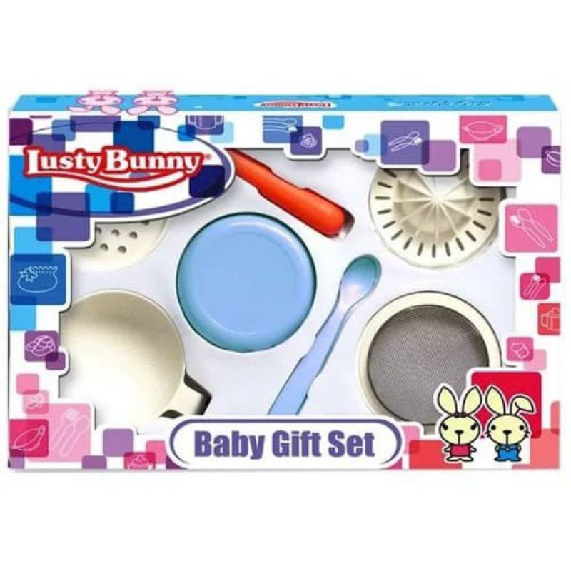 LUSTY BUNNY Baby Food Maker isi 7Pcs Peralatan MPASI Gift Set/ LB1841